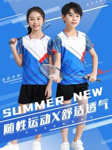 Childrens Badminton Uniform Set Printed Team Sportswear for Boys And Girls Performance Jump Rope Table Tennis Outfit