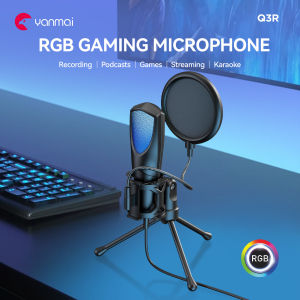 USB Condenser Microphone Desktop Vertical RGB Lights for Live Streaming Karaoke Gaming Video Conferencing - Desktop Mic