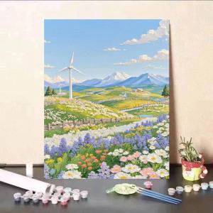 Acrylic Paint By Numbers Spring Blossoms Painting By Numbers on Canvas Coloring By Number for Adults Paint Digital Art