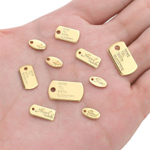 เดียวกับคอมปู่ 14K เสน่ห์ทองกับจี้แท็กทองเหลืองชุบให้ดูดูน้ำ สร้อยคอ DIY เครื่องประดับทำสร้อยคอมือ