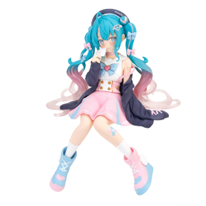 Bandai | New Hatsune Miku Anime Figure Love Sailor Uniform Sitting Position PVC Action Figure Model Toy Decoration Collect Gifts