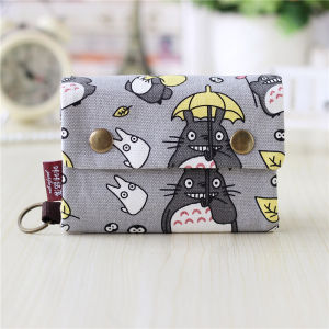 Cute Canvas Short Wallet Card Holder Storage Bag for Men And Women Student Small Bank Card Storage Bag New 2025