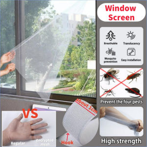 DIY Velcro Window Screen Net Anti-Mosquito Window Net Self-Adhesive Window Screen Netting Nylon Mesh Curtain with Velcro Tape Anti Mosquito Net for Window Door Anti Insect Gauze Detachable Mosquito Window Screen Net Mesh Screen for Window