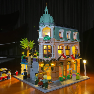 Corner Hotel Building Blocks Street View Villa House High Difficulty Large Size Boys Educational Assembly Toy Gift