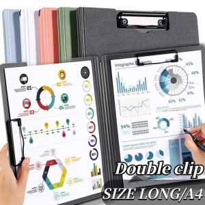 A4/Long Clipboard File Folder Clipboard With Cover 2 Fasteners Metal Clip School Office Supplies