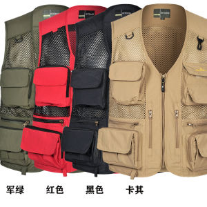Áo Vest Lưới Nhanh Khô Mùa Hè Nhiều Túi Cho Nam Áo Vest Lưới Câu Cá Ngoài Trời Làm Việc Phóng Viên Phong Cách Công Sở Thường Ngày
