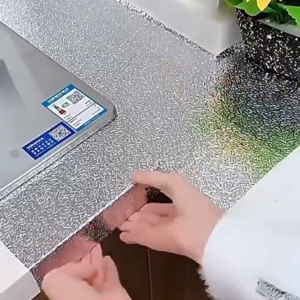 168 Kitchen Waterproof Oil-proof Sticker Oil-proof Pad Paper Rutin Chicken Aluminum Foil Self-adhesive Extra Thick Aluminum Foil Wallpaper Stove Film (5m x 45cm) App