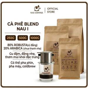 Cà phê Bảo Lộc NAU I BLEND ROBUSTA & ARABICA nguyên chất rang mộc thơm quyến rũ hậu ngọt pha phin pha máy cold brew