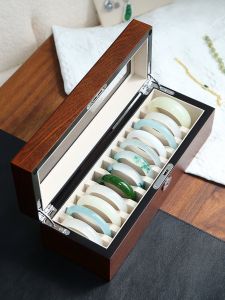 High-End Wooden Jewelry Box Bracelet Storage Display Case 12 Slots Multifunctional Bead Storage Case for Fashion Accessories