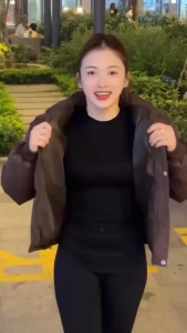 N_ Áo phao chống lạnh áo phao Hàn Quốc mùa lạnh áo phao trơn phồng Da cổ trụ dáng rộng form lửng giữ ấm