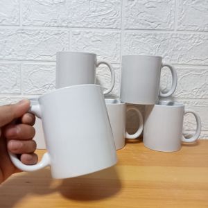 SET FOR 6 PIECES CERAMIC COFFEE MUG / LATTE MUG / PLAIN WHITE 11 OZ