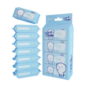 64pcs Disposable Super Mini Wet Wipes Portable Small Package Extraction Hand And Mouth Cleaning Wipes Home School Supplies