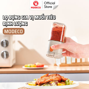 Lọ Rắc Gia Vị Muối Tiêu Modeco - Hủ Đựng Gia Vị Có Nút Bấm Với 2 Kiểu Rắc Dung Tích 180ml Thủy Tinh Boro Chống Vỡ