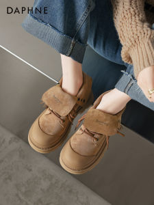 Daphne Martin Boots Womens 2025 New Autumn Winter Thick Bottom Retro Western Short Boots Outdoor Casual round Toe Rubber Sole