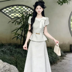 La Chapelle Junior | Bộ Đồ Elegance Ngọt Ngào Cà Vạt Nơ & Chân Váy