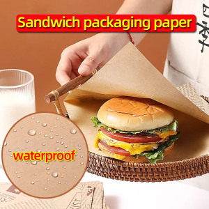 (clearance)Oil-Proof Wax Paper For Food Wrappper Bread Sandwich Burger Fries Wrapping Paper Plate Mat Waxed Paper Oiled Paper