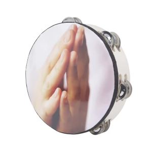 IRIN | IRIN 8 Inch Tambourine Solid Wood Hand Held Rattle Tambourine Double-layer Stainless Steel Jingles Orff Percussion Instrument