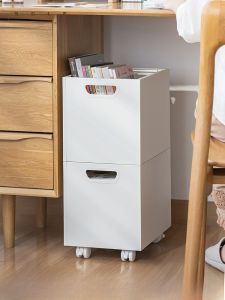 กล่องเก็บเอกสาร A4 แบบตั้งพร้อมล้อสำหรับใส่หนังสือสำหรับนักเรียน ชั้นวางเอกสารสำหรับโต๊ะทำงาน ชั้นวางของสำหรับพนักงานออฟฟิศ