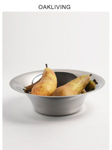 Khay Đựng Trái Cây Tròn Bằng Thép Không Gỉ 304 Oakliving Phong Cách Scandinavia Sang Trọng Nhẹ Nhàng Dùng Trong Nhà