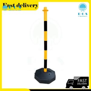 【Fast delivery】Warning Post (85 cm/105cm) Traffic Delineator Post 85cm/105cm Traffic Safety Barrier Post with Fillable Base for Parking Lot Construction Lot anti-collision column safety guardrail Black&yellow Red&White