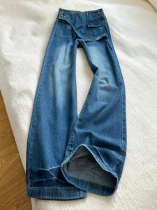 กางเกงยีนส์ขากว้างหลวมๆ สำหรับผู้หญิง ทรงตรง ทรงสลิม แฟชั่นฤดูใบไม้ร่วง กางเกงยีนส์ทรงสลิมสไตล์อเมริกัน