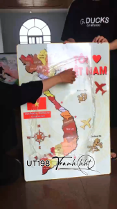 Tranh bản đồ việt nam treo tường bản đồ Việt Nam 34 tỉnh tranh Việt Nam Tôi yêu Việt Nam tráng gương UT198