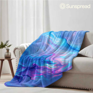 Beast Kingdom | blue purple marble Soft Warm Flannel Blanket Lightweight Cozy Christmas Halloween Home Decor Room