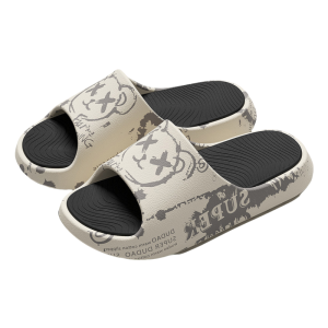 Mens Indoor Slippers Thick Bottom Anti-Slip Odor Resistant Summer New Style Casual Flat Heel EVA Home Slippers for Youth