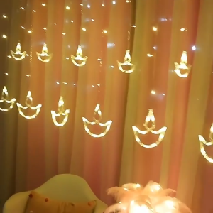 5M Deepavali Lights 144LED Diwali light LED Fairy lights outdoor Curtain Lamp for Party Diwali Decoration Diya Lamp