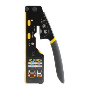 RJ45 Pass Through Crimp Tool Ethernet Cable Crimper for Cat5 Cat5e Cat6 RJ45 Connectors with Replacement Blade for Network Repa