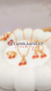 Set Perhiasan Anak Strawberry Murah & Lapis Emas