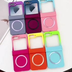 Gradient Color For Magsafe Magnetic Hinge Protection Hard Plastic Phone Case for Samsung Galaxy Z Flip 8 7 FE 6 5 4 3 5G Cover