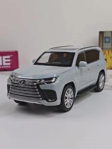 MAKEDA | 1:24 LX Prado Miniature SUV Model Toy Off-road Cars Alloy Diecast Doors Opened Shock Absorption Sound Light Simulation Vehicles