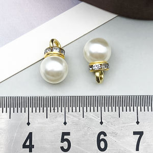 10/30pcs Exquisite Pearl Pendant Set – Diamond-Cut Metal Loops + Multi-Size Options Premium DIY Jewelry Supplies for Handmade