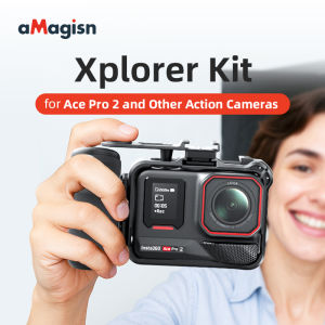 aMagisn Xplorer Grip Kit For Insta360 Ace Series Accessories （Metal / Plastic Frame）+（Metal / Plastic Quick Release Mount）