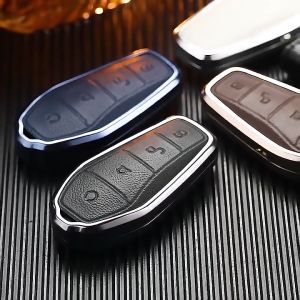 Kunci Kereta BYD Premium Key Cover Aluminium Alloy Genuine Leather Key Cover for BYD ATTO 3