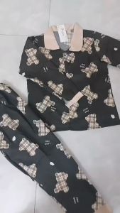 SIÊU SALE Set bộ ngủ nữ tay dài quần dài màu hồng dễ thương giá tại xưởng hàng  freesize 40-60kg