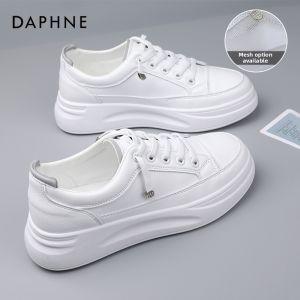 Daphne | Heeled White Womens Sneakers