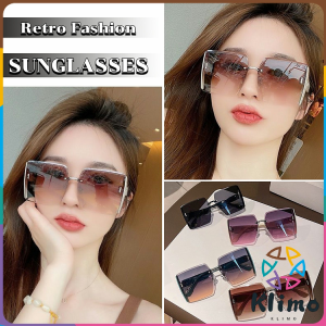 Klimo Square Sunglasses For Beach Frameless Sunglasses Retro Fashion