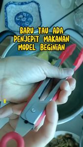 KAMJE Capitan Penjepit Makanan Gorengan Anti Panas Silicon Silikon Utensil Stainless