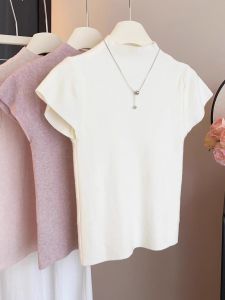 HUOLISI | Elegant French Style Slim Fit Half-Neck T-Shirt