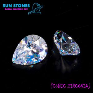 CZ Pear Shaped Diamond 5A เพรชรัสเซีย เพชรพลอยหยดน้ำ สีขาว KOREA MACHINE CUT Pear WHITE