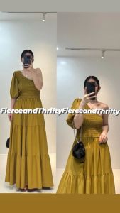 HEAVEN VENUS CUT PUFF SLEEVE MAXI DRESS (sobrang ganda) SMALL TO XL FRAME
