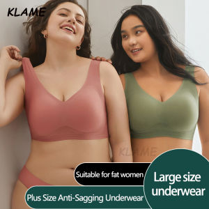 KLAME M-5XL Plus Size Bra Multi-color Jelly 40-120kg Underwear Bralette Girls Gathered Without Marks Without Steel Ring Brassiere Beauty Back Adjustable And Removable Bras KLM896