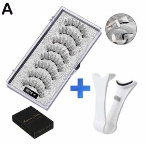 3D Natural Magnetic EyelashesWith 5 Magnetic Lashes Shipping Box Eyelashes Handmade False Gift Reusable Support Drop Magne T6N2