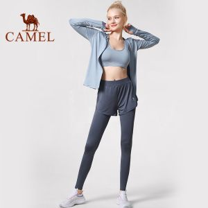 Lạc Đà Của Phụ Nữ 4 Pcs Bộ đồ thể thao T-Shirt & Áo Khoác & Quần Cho Nữ