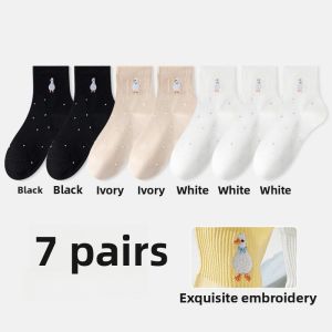 miiow | Cat Lady Summer Thin Mesh Breathable Anti-Odor Wear-Resistant Antibacterial Sweat-Absorbing Mid-Calf Womens Socks Cotton Polyester Spandex Blend
