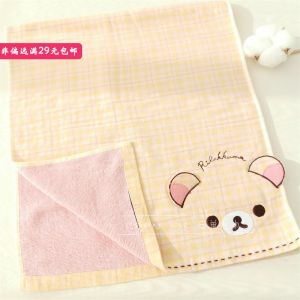 New Export Japanese Gauze Terry Double-Layer Towel Pine Bear Three-Dimensional Ears 80*35 Pure Cotton Towel Face Washing Face Towel