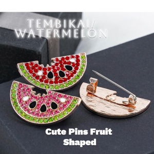 Livas Brooch Cute Watermelon🍉 Rhinestone Tembikai Kerongsang Pin Tudung Solidariti Lapel Pin Anamel Free Palestine 🍉