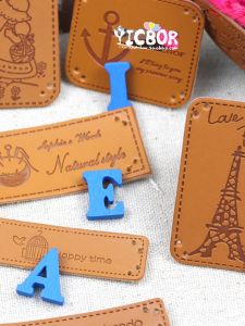 ปatches หนัง PU สำหรับตกแต่งเสื้อผ้า สีน้ำตาล รูปสี่เหลี่ยมจัตุรัส วัสดุผ้าฝ้าย แหล่งกำเนิด จีนแผ่นดินใหญ่ DIY ป้ายหนัง